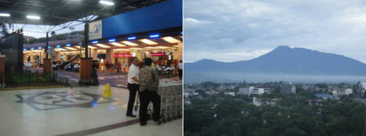 ジャカルタ空港と会場のボゴールの景観